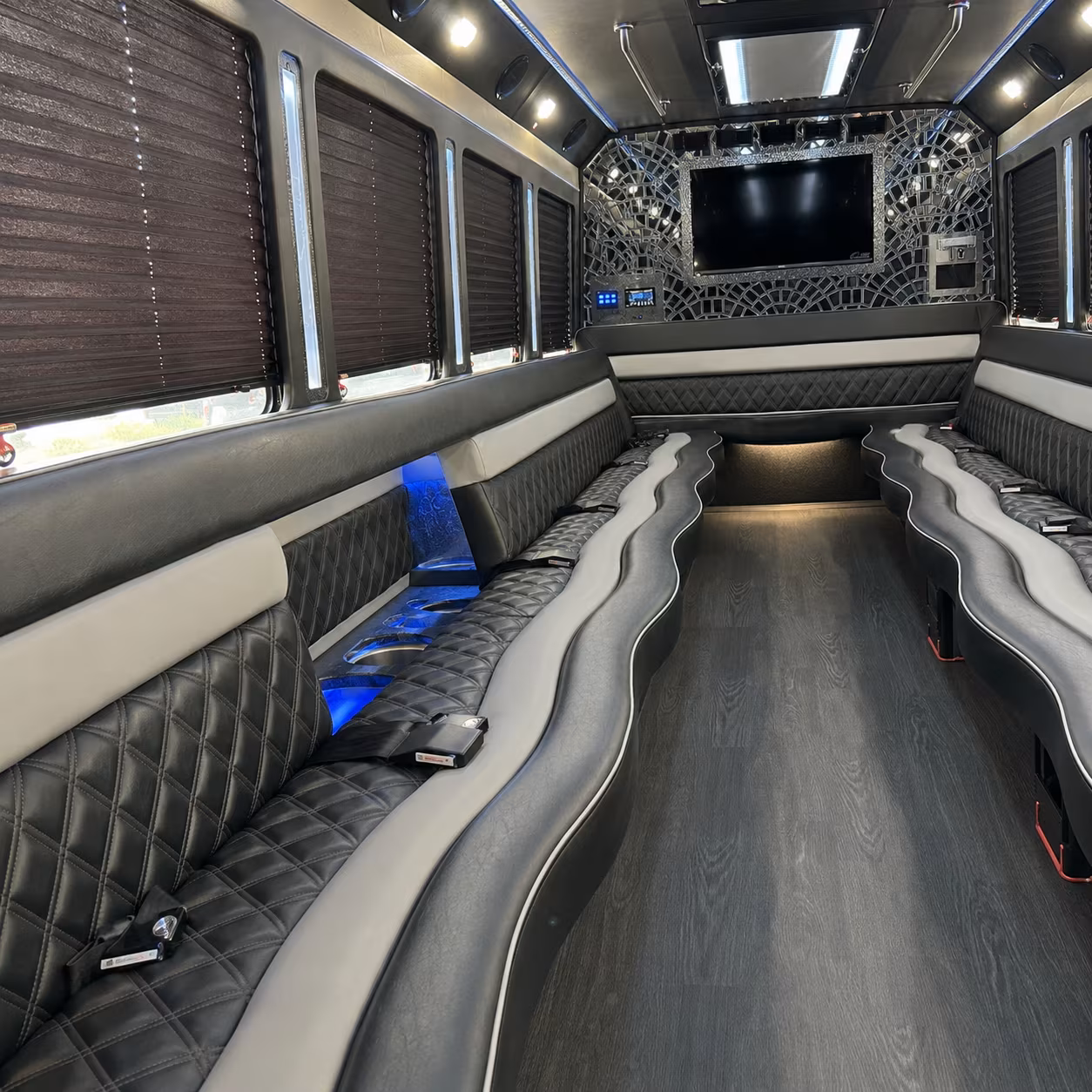 18 Passenger Party Bus Inside