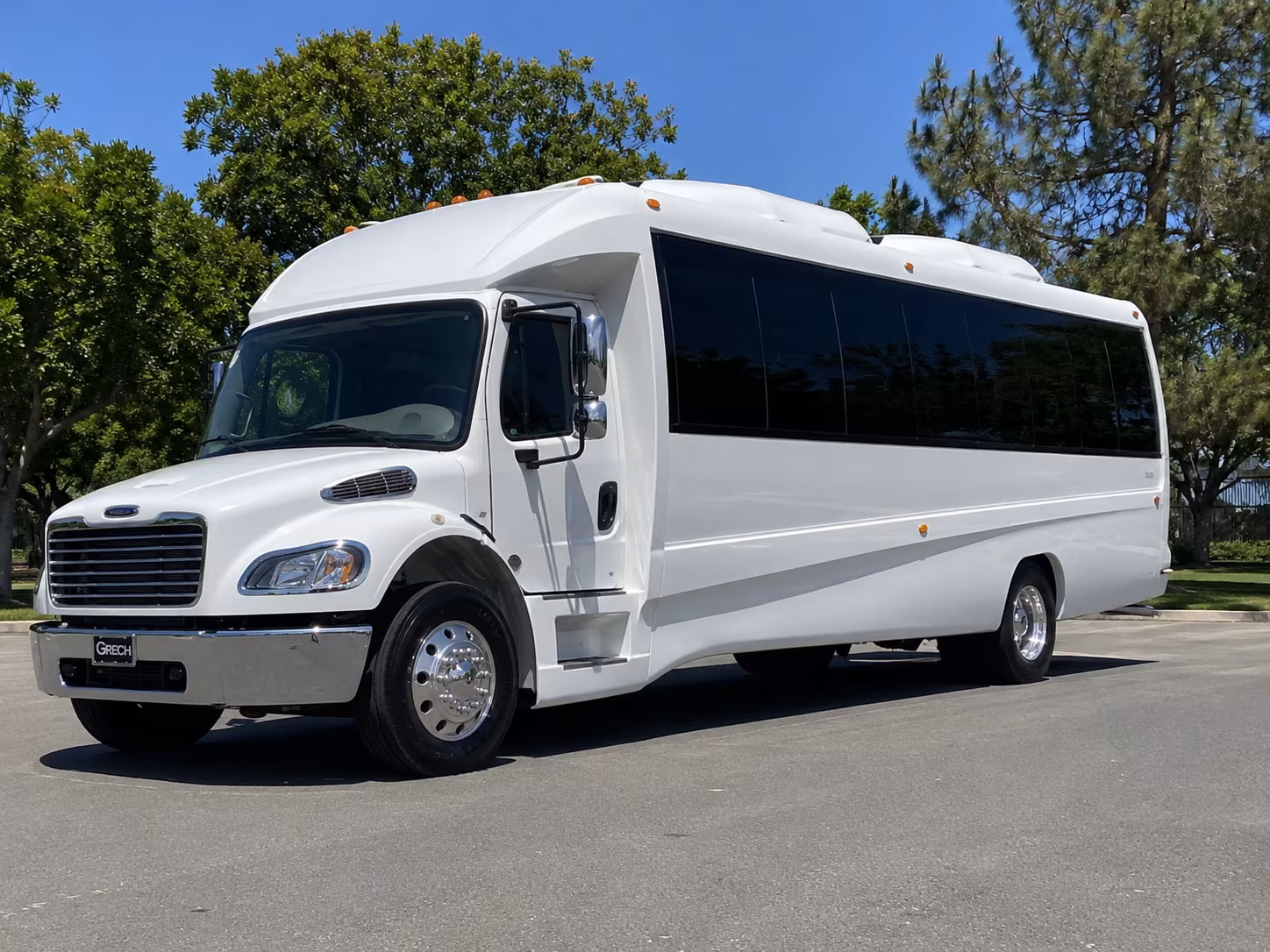 Greenville Sporting Event Transportation party bus exterior