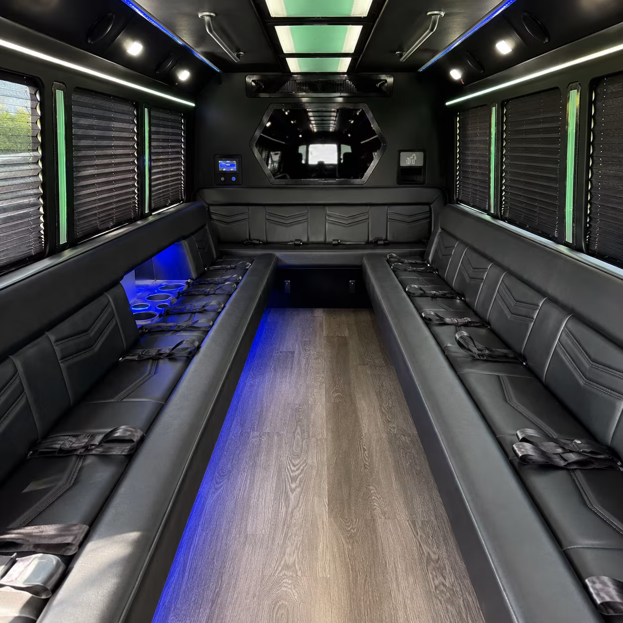 Greenville Sporting Event Transportation party bus exterior