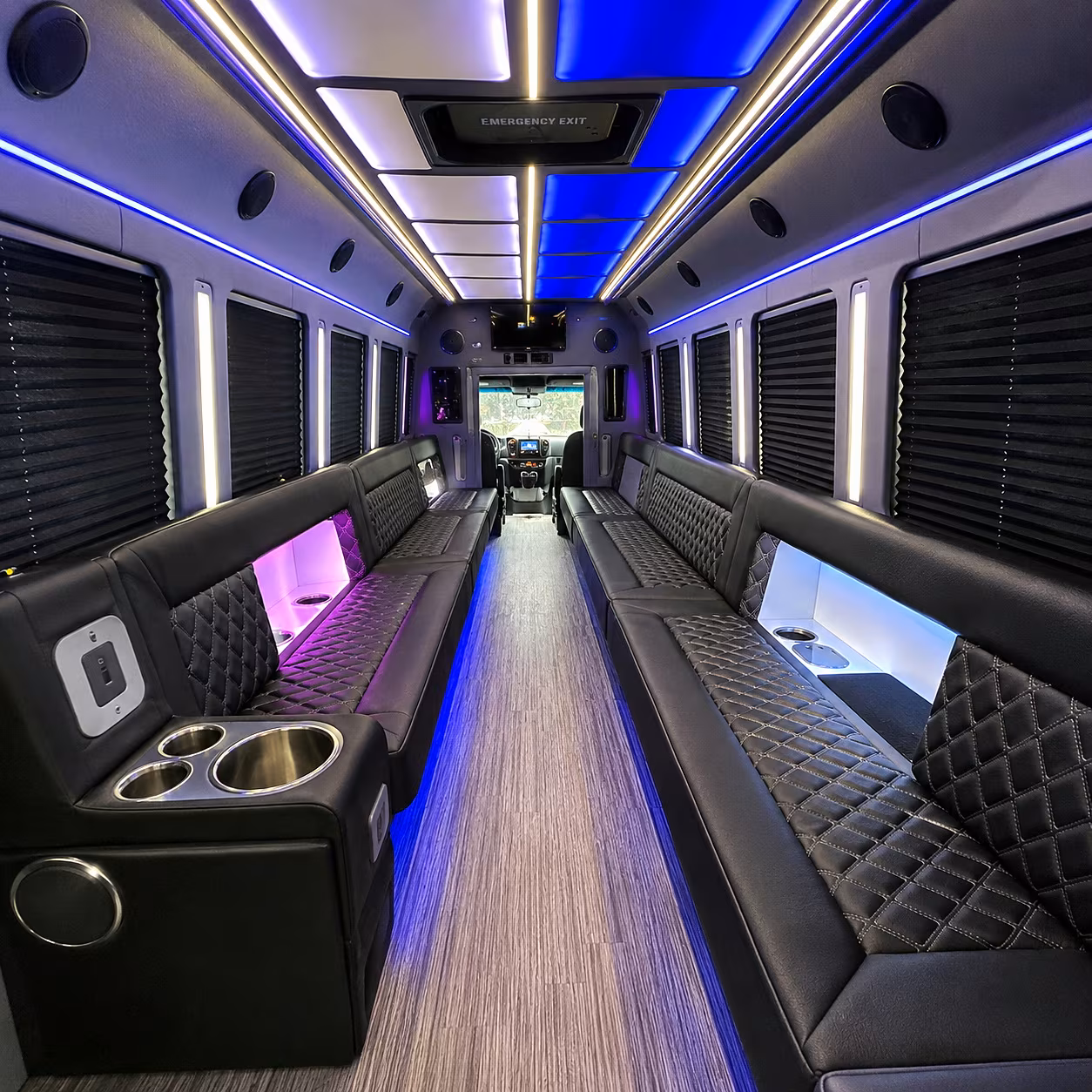 Greenville Sporting Event Transportation party bus interior