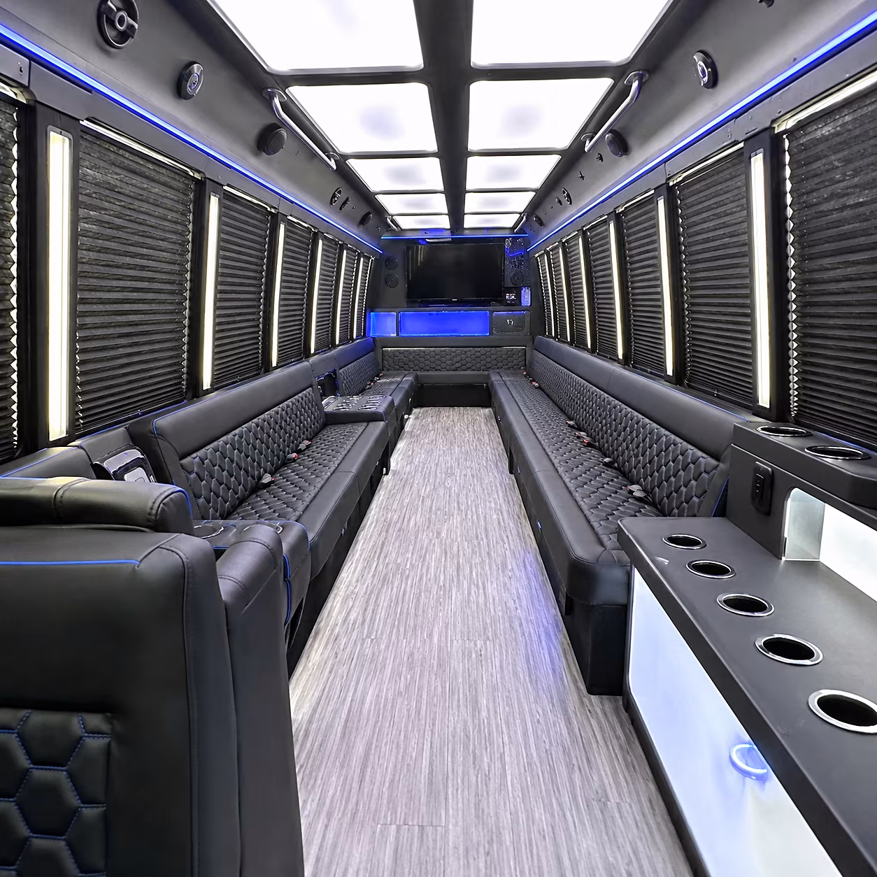 Greenville Sporting Event Transportation party bus interior